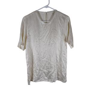 Lanston Revolve Ivory Satin Blouse Size XS Lightweight Made in the USA
